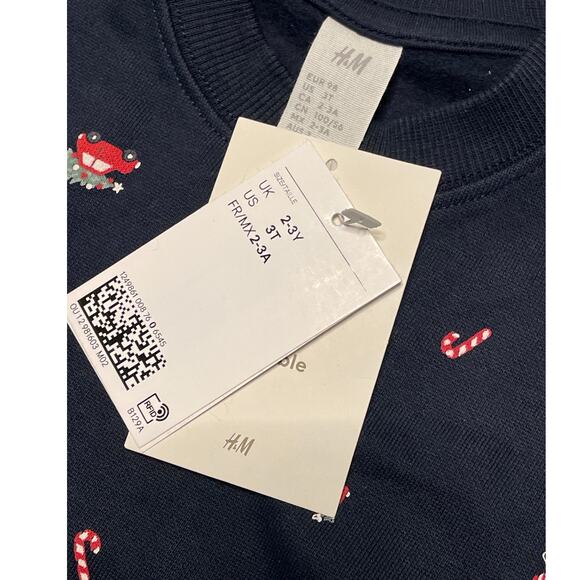 H&M Kids Holiday 2-piece Printed Sweatshirt Set size 3T - Picture 5 of 11